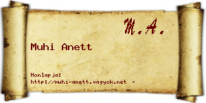 Muhi Anett névjegykártya