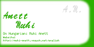 anett muhi business card